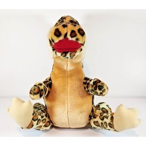 B.J Toy CO Cheetah Print Dinosaur Stuffed Animal Plush 14" RARE Toy‎ Gift Brown